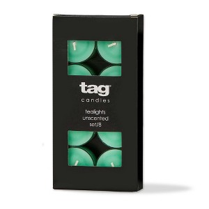tag Color Studio Tealight Candles Set Of 8 Seafoam Smokeless Paraffin Wax, Burn Time 3 Hrs - 1 of 2