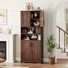 Storage Cabinet with Adjustable Shelves and Glass Doors ,Cupboard for Living Room,Freestanding Kitchen Pantry Cabinet,Bathroom Cabinet - 3 of 4