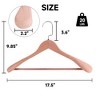 BP4U Premium Wide Shoulder Wooden Suit Hangers, 17.5-Inch Heavy-Duty Solid Wood Coat Hangers for Men's Suits & Coats - 2 of 4