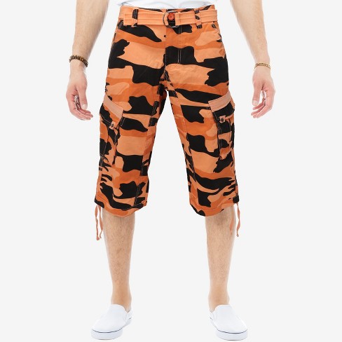 sagging udpege Skæbne X Ray Men's Belted 18 Inch Below Knee Long Cargo Shorts (big & Tall) In  Orange Camo Size 46 : Target