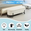 Fabric Upholstered Ottoman: Storage, Bedroom Bench, Safety Hinge, Padded Footstool, Living Room and Entryway - 2 of 4