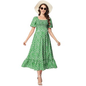 Maternity Dress Maternity Boho Dress Summer Casual Flowy Maxi Dress Baby Shower Photoshoot - 1 of 1