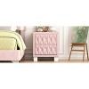 NicBex Elegant Tufted Nightstand with 2 Drawers Bedside Table with Metal Handles Quilted Design End Table for Living Room, Bedroom, Pink - 2 of 4