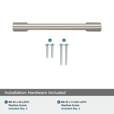 Satin Nickel 3-3/4" Modern Brushed Bar Pull