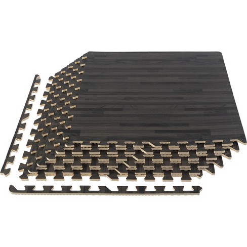 Eva Foam Floor Tiles 6-pack - 24 Sqft Woodgrain Puzzle Mats For