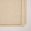 Set of 4 Embroidered Border Cloth Napkins Natural/Green - Hearth & Hand™ with Magnolia - 3 of 3