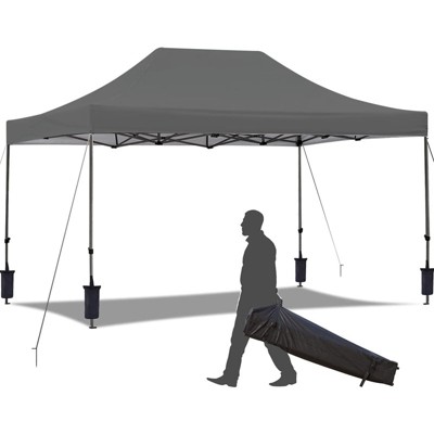 EROMMY 10 Ft. W x 15 Ft. D Steel Pop-Up Canopy