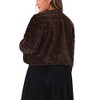 Agnes Orinda Women's Plus Size Fashionable Fluffy Open Front Cropped Faux Fur Winter Jacket - 4 of 4