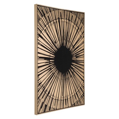 Golden Sun Black/Gold Framed Wall Canvas - ZM Home