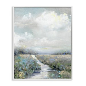 Stupell Industries Tranquil Flower Meadow Path Framed Giclee Art, White, 24" x 30" - 1 of 4