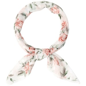 INSPIRE CHIC Women's Chiffon Scarves Floral Print Square Neckerchief 25.6" X 25.6" - 1 of 4