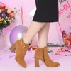 Allegra K Women's Round Toe Buckle Chunky Heel Ankle Booties - 2 of 4