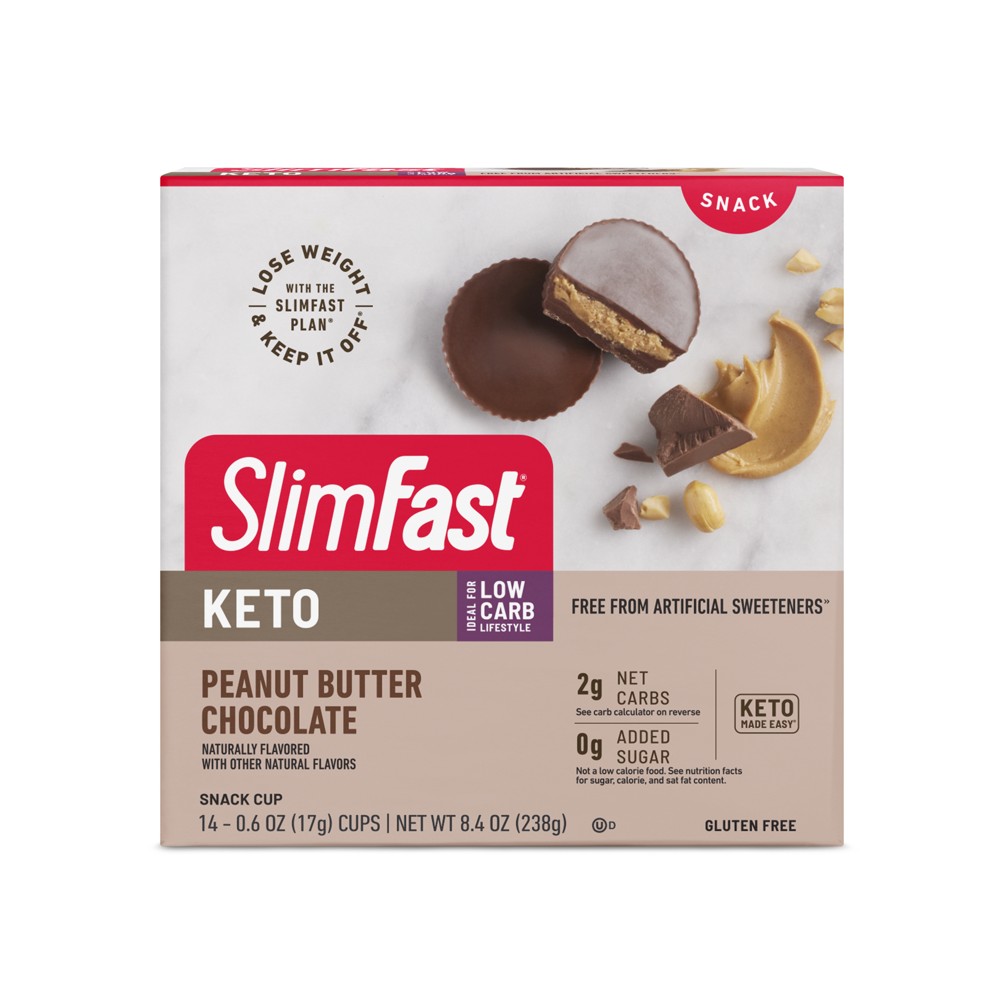 UPC 008346874828 product image for SlimFast Keto Fat Bomb Snack Cup - Peanut Butter Chocolate - 14ct | upcitemdb.com