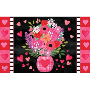 Briarwood Lane Valentine's Doormat 30x18 Indoor Outdoor Hearts and Flowers For Valentine's Doormat - 1 of 3