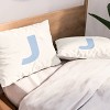 Deny Designs Standard April Lane Art Block Blue Monogram J Microfiber Printed Pillow Sham - 2 of 3