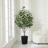 DR.Planzen 72" Artificial Ficus Tree - 6FT UV Resistant Fake Plant with Silk Leaves & 15.7" Planter for Indoor House Plants, Floor & Tall Faux Trees - 2 of 4