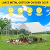 Large Metal Chicken Coop  Pen , Waterproof Tarp Cover, Outdoor Poultry Enclosure for Chickens, Ducks, Rabbits - 3 of 4