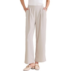 INSPIRE CHIC Women's Dressy Casual Wide Leg Business Work High Waist Suit Pants - 1 of 4