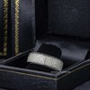 Jewelry Avalanche 8mm Dome Black IP Honeycomb & Meteorite Inlay Tungsten Carbide Mens Wedding Band - 4 of 4