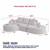 108.5 inch Black L Shaped Chenille Upholstered Sectional Sofa Set with 3 Pillows for Living Room - 4 of 4