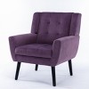 Modern Soft Velvet Accent Chair with Curved Back for Living Room,Arm Chair with Metal Legs,Upholstered Accent Chair for Home Office-Koiai - 3 of 4