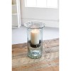 Ribbed Glass Candle Cylinder with Rustic Insert – 15" Medium Height by Kalalou - 3 of 3