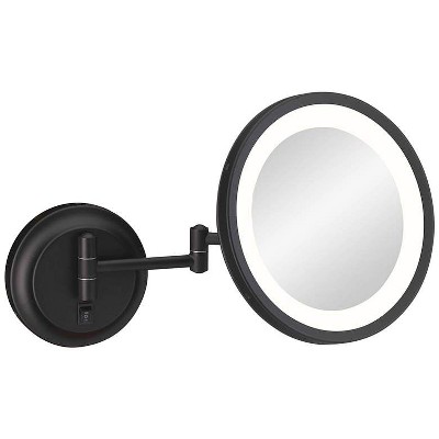 Matte Black LED Wall Mounted Magnifying Mirror