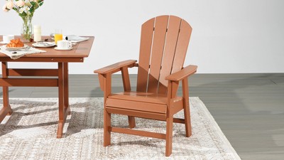 Teak Shell-Back Adirondack Outdoor Dining Chair
