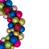 Northlight Rainbow 2-Finish Shatterproof Ball Christmas Wreath - 24" - Multicolor - Unlit - 3 of 4