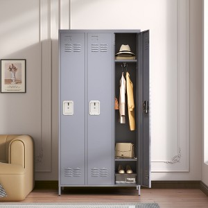 ACEPANO 72 in. H Metal Storage Cabinet with 3 Doors & Locks for Home, Office & School-Gray - 1 of 4