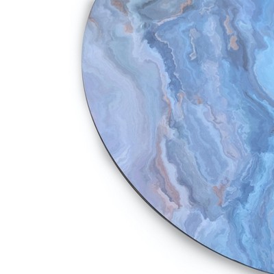 Luxurious Navy Faux Marble Cork Round Placemats Set of 6