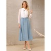 INSPIRE CHIC Women's Elastic High Waist Maxi A-Line Skirt with Pockets - 2 of 4