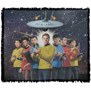 Star Trek Original Crew Blanket 50"x60" Woven Tapestry - 1 of 4