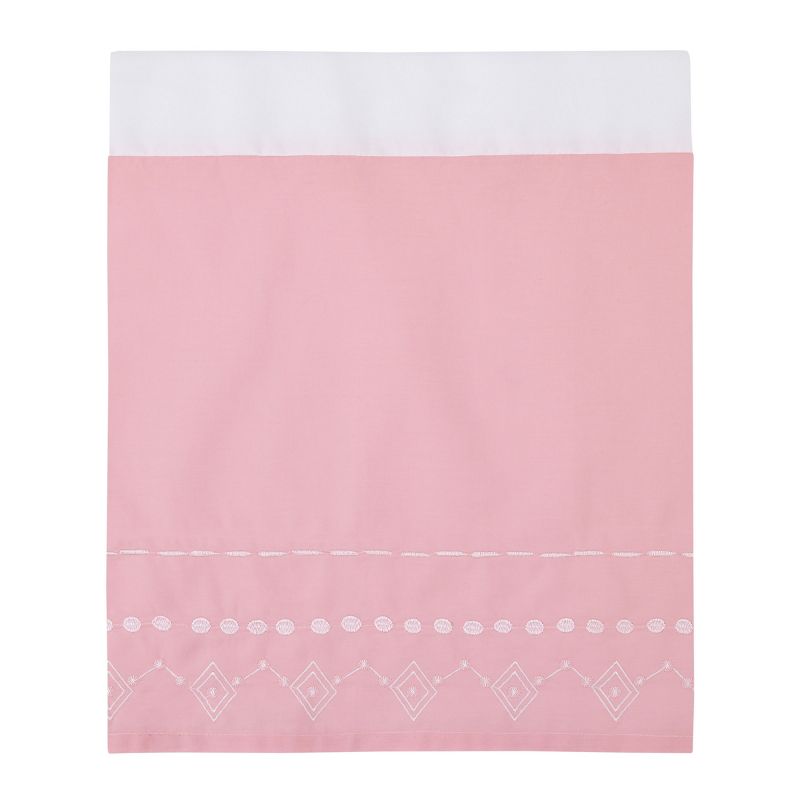 NoJo Tropical Flamingo Pink & White 100% Cotton 4 Piece Nursery Crib Bedding Set - Embroidered Quilt, Fitted Sheet, Dust Ruffle, and Diaper Stacker, 4 of 8