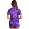 Just Love Womens Satin Pajama Set - Loungewear Short Sleeve Button Down Sleepwear - 2 of 2