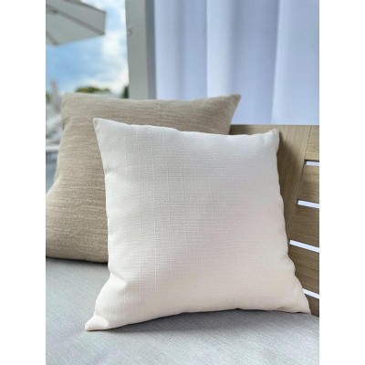 Anaya White Dralon Acrylic Indoor/Outdoor Pillow