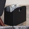BLU MONACO Magazine Holder - Woven Leather Magazine Basket with Handles - Foldable Design - 2 of 4