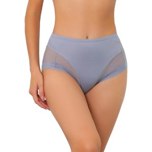 Agnes Orinda Women's Laser Cut Mesh Soft High-Rise Brief Solid Stretchy Underwear - 1 of 4