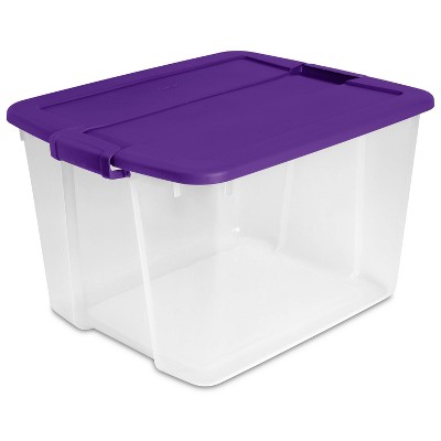 Sterilite 66qt Latching Clear Storage Bin Purple