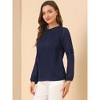 INSPIRE CHIC Women's Chiffon Semi Sheer Keyhole Neck Elegant Work Blouse - 4 of 4