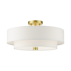 Livex Lighting Claremont 4 - Light Semi-Flush Mount in  Satin Brass - 1 of 2