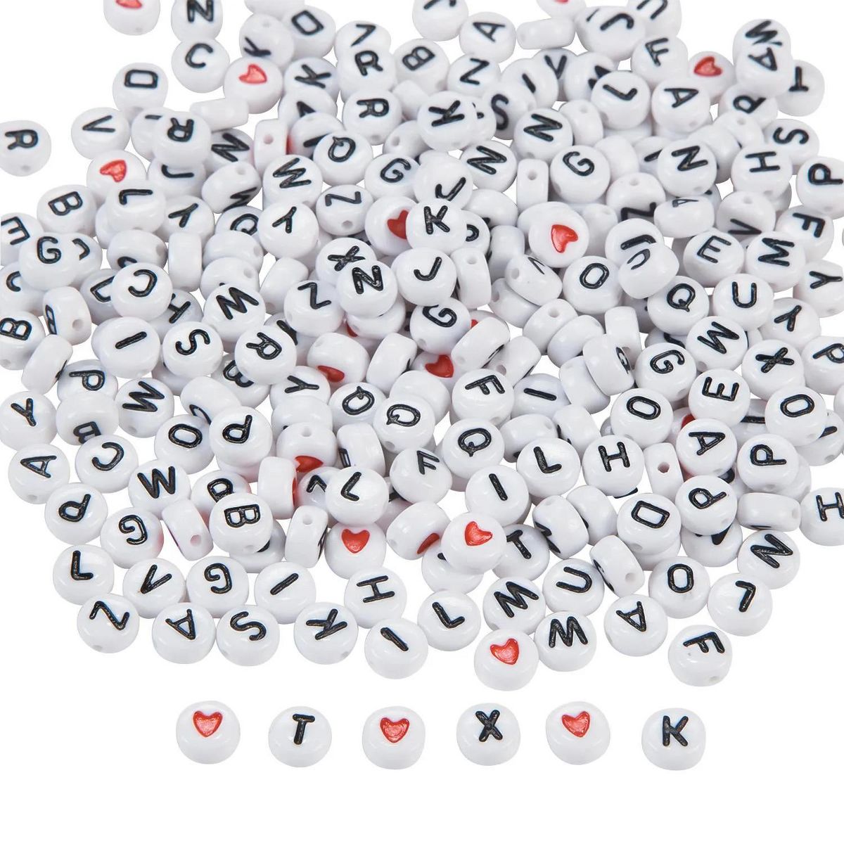 1/4" Bulk 400 Pc. White Round Alphabet Plastic Bead Assorent