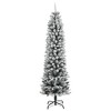Aghana Digitals 210cm Slim Artificial Christmas Tree with 300 Warm White LED Lights, Flocked Snow, - 3 of 4