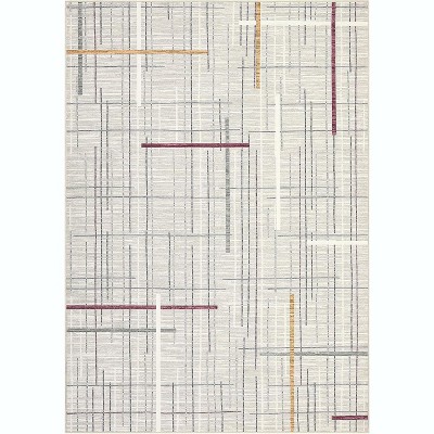Washable Low-Pile Area Rug with Non-Slip Backing, Stain Resistant & Easy Clean - for Living Room, Bedroom, Kitchen, Entryway