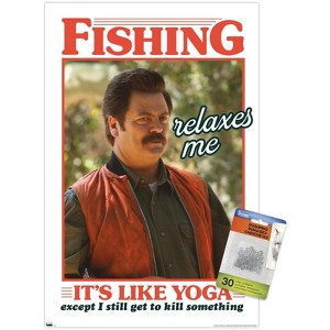 Trends International Parks and Recreation - Ron Swanson Fishing Unframed Wall Poster Prints - 1 of 4