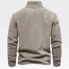 Men's Fleece Quarter-Zip Pullover Sweatshirt Turtleneck Tops for Fall and Winter - 2 of 4