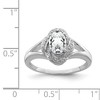 Black Bow Jewelry Sterling Silver .01 Ctw Diamond and Oval White Topaz Ring - 2 of 4