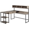 PAGED Simple Modern Computer Desk, Trapezoid Home Office Desk with 4 Storage Drawers, Wooden Desktop and Metal Legs for Office, Study - 3 of 4