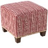 Skyline Furniture Square Nail Button Ottoman - L-e Dot Holiday Red Oga - 2 of 4