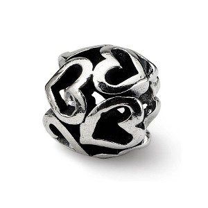 Black Bow Jewelry Sterling Silver Open Heart Bead Charm - 1 of 3